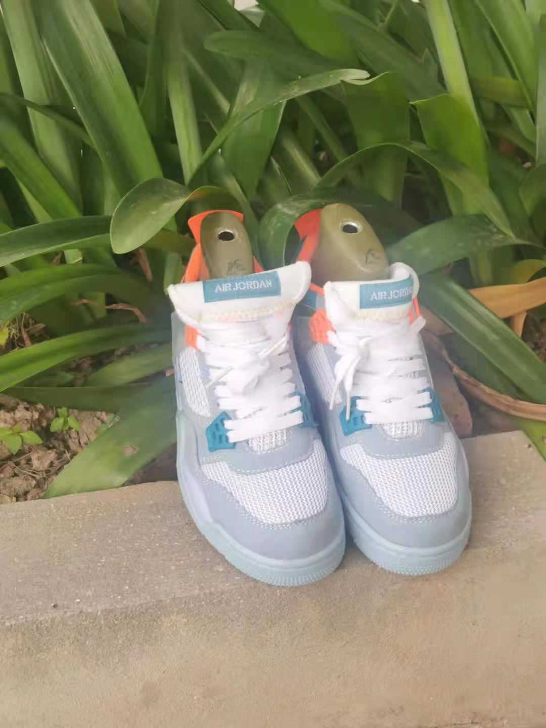 New 2021 Air Jordan 4 Retro Grey Baby Blue Shoes